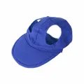 Blue pet sun hat with ear holes, baseball cap for dogs and cats summer protection - S / Blue