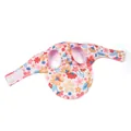 Chapeau de soleil floral pour animaux avec trous pour oreilles pour chiens et chats - S / Style Standard (B04402) / Fleur Rose