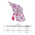 Chapeau de soleil à fleurs pour chats et chiens rose avec tableau des tailles - S / Style Floral Rose (B35204) / Rose Fleuri