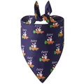 Detailansicht des lila Oster-Hunde-Halstuchs mit süßen Hasen- und Karottenmustern. - L 70x48x48cm / Lila Ostern Hase Druck (Stil 1)