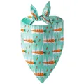 Minzgrünes Oster-Haustier-Halstuch mit niedlichem Hasen- und Karotten-Aufdruck - L 70x48x48cm / Minzgrün Ostern Hase Karotte Druck (Stil 2)