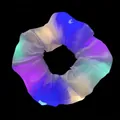 Multicolor LED glowing hair scrunchie with three flashing modes for night clubbing - LED Glowing Style / White