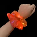 Luminous LED large intestine hair scrunchie on wrist with three adjustable flashing modes - LED Glowing Style / Orange