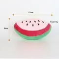 Squeaky watermelon plush dog toy for small dogs, 17cm length, soft bite-resistant - Pink Watermelon