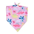 Cute pink pet bandana featuring colorful cartoon dinosaur prints for dogs and cats - L64*45*45 / Pink Giraffe Dinosaur