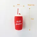 Giocattolo di peluche per cani a forma di milkshake rosso con cannuccia, 15cm - Cola