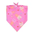 Pink pet bandana with cute ice cream bear pattern for dogs and cats Valentine's Day gift - L64*45*45 / Ice Cream Bear