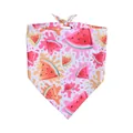 Adjustable pink pet bandana with cute watermelon print for cats and dogs, SKU variant - L64*45*45 / Pink Watermelon Slice