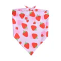 Pink pet bandana featuring vibrant strawberry print and adjustable tie-on design - L64*45*45 / Pink Strawberry Polka Dot