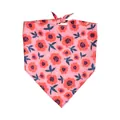 Vibrant pink floral pet bandana featuring red blossoms and purple leaves for cats and dogs - L64*45*45 / Pink Floral Ladybug
