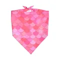 Pink mermaid scale pattern pet bandana bib for dogs and cats Valentine's Day style - L64*45*45 / Pink Fish Scale