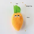 Giocattolo di peluche a carota per cani e gatti, con fischietto, misura 16x7cm, leggero - Carota Arancione