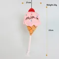 Peluche a forma di gelato per cani con coda di corda, altezza 22cm e peso di 22g - Gelato Rosa