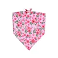 Pink floral pet bandana triangle scarf with flower pattern for small dogs and cats - L64*45*45 / Pink Rural Floral