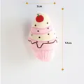 Giocattolo sonoro di peluche a forma di gelato per cani e gatti, 12x7cm - Torta Rosa