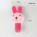 Giocattolo per cani in peluche a forma di coniglio rosa con manico a pois per cuccioli - Bastone Coniglio