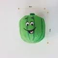 Giocattolo cigolante in peluche a forma di anguria per cani con viso a cartone, 9cm - Anguria con espressione verde