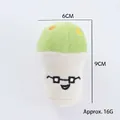 Piccolo peluche cigolante per cuccioli con ricamo occhiali e dimensioni 6cm x 9cm - Fungo Verde