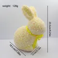 23,5 cm hohe gelbe Glitzer-Osterhasenfigur Dekoration inklusive aller Maßangaben - Höhe 23.5cm / Gelb