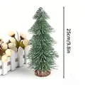 25 cm mini besneeuwde kerstboom met houten voet voor feestelijke tafeldecoratie - Pagode Besneeuwde Stijl / 25cm