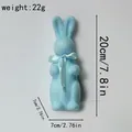 Statue de lapin de Pâques floquée bleu clair, variante avec 20 cm de hauteur et 22 g. - 20cm de hauteur / Sky blue
