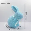 Funkelnde blaue Glitzer Osterhasen-Figur für festliche Haus- und Gartenparty-Dekor - Höhe 23.5cm / Blau