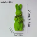 Figurine de lapin de Pâques floqué vert avec détails de dimensions et poids - 20cm de hauteur / Vert