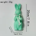 Lapin de Pâques floqué vert menthe avec dimensions de 20cm de haut et 7cm de large - 20cm de hauteur / Vert menthe