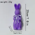 Décoration de lapin de Pâques floqué violet avec dimensions et poids - 20cm de hauteur / Violet