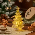 Luminous crystal mini Christmas tree LED night light for cozy holiday desk decor - S / Glitter Warm White Light