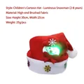 Leuchtende Schneemann-Weihnachtsmütze für Kinder von 2 bis 8 Jahren aus weichem Plüschstoff - Kindergröße / Leuchtender Schneemann Stil