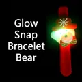 Festive glowing Christmas slap bracelet with cute LED bear head for holiday party - Bear (Plush Style) / Glowing Plush Style