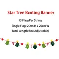 Christmas star and tree non-woven banner for festive party decor, 3m adjustable length - Star Tree Banner