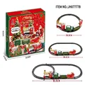 Weihnachts-Spielzeugeisenbahn-Set mit Schienen und Lokomotive für die Tischdeko - Stil C (Kombinierte Schienen 4-Wagen-Zug) / 12 Teile (Schienenlänge 62.5cm)