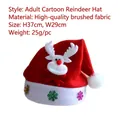 Gorro de Navidad para adultos con reno de peluche y lentejuelas de copos de colores - Talla Adulto / Diseño de Reno