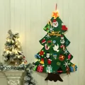 Handmade DIY Felt Christmas Tree for Kids with 30Pcs Ornaments and LED Fairy Lights - Style B / With 3m Light String