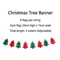 Festive red and green felt Christmas tree bunting banner for holiday party decorations - Non-woven Tree Banner / 8 Panels (3m Length)