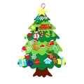 DIY felt Christmas tree kit for kids with colorful hanging ornaments and Merry Christmas sign - Style C / Without Lights