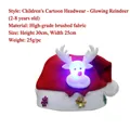 LED-leuchtende Rentier-Weihnachtsmütze für Kinder von 2 bis 8 Jahren aus rotem Plüsch - Kindergröße / Leuchtender Rentier-Stil