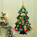DIY felt Christmas tree for kids with hanging ornaments and LED string lights set - Style A / With 3m Light String