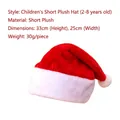 Red and white short plush Christmas Santa hat for children aged 2-8, 33cm height - One Size / Short Plush (Kids)