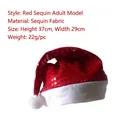 Adult red sequin Christmas hat festive decoration holiday party cap 37x29cm size - One Size / Sequin Red (Adult)