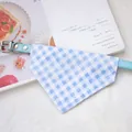 Collar bandana ajustable a cuadros azul claro para gatos y perros pequeños - Talla XS (15-21cm) / Azul a Cuadros