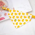 Cute yellow pet collar featuring a white triangular bandana with cartoon duck prints - Size XS (15-21cm) / Yellow Duck
