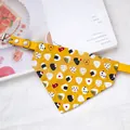 Cute yellow pet bandana collar featuring adorable onigiri and panda patterns for pets - Size XS (15-21cm) / Yellow Rice Ball