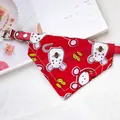 Red pet bandana collar with cute cartoon mouse pattern for cats and small dogs accessory - Size XS (15-21cm) / Lucky Mouse / Red