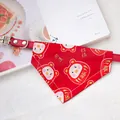 Festive red pet collar scarf with cute cartoon pig and lucky characters print - Size XS (15-21cm) / Rose Red Luck Daruma