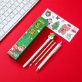 Festive green Christmas blind box stationery set with snowman topper pen and stickers - Green Blind Box / Five-Piece Set / Green