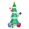 Grand sapin de Noël gonflable avec Père Noël et bonhomme de neige pour le jardin - Sapin de Noël (2.4m) / Prise AU