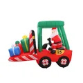 Décoration de Noël gonflable Père Noël conduisant un chariot élévateur rouge - Père Noël Chariot Élévateur (1.8m) / Prise AU